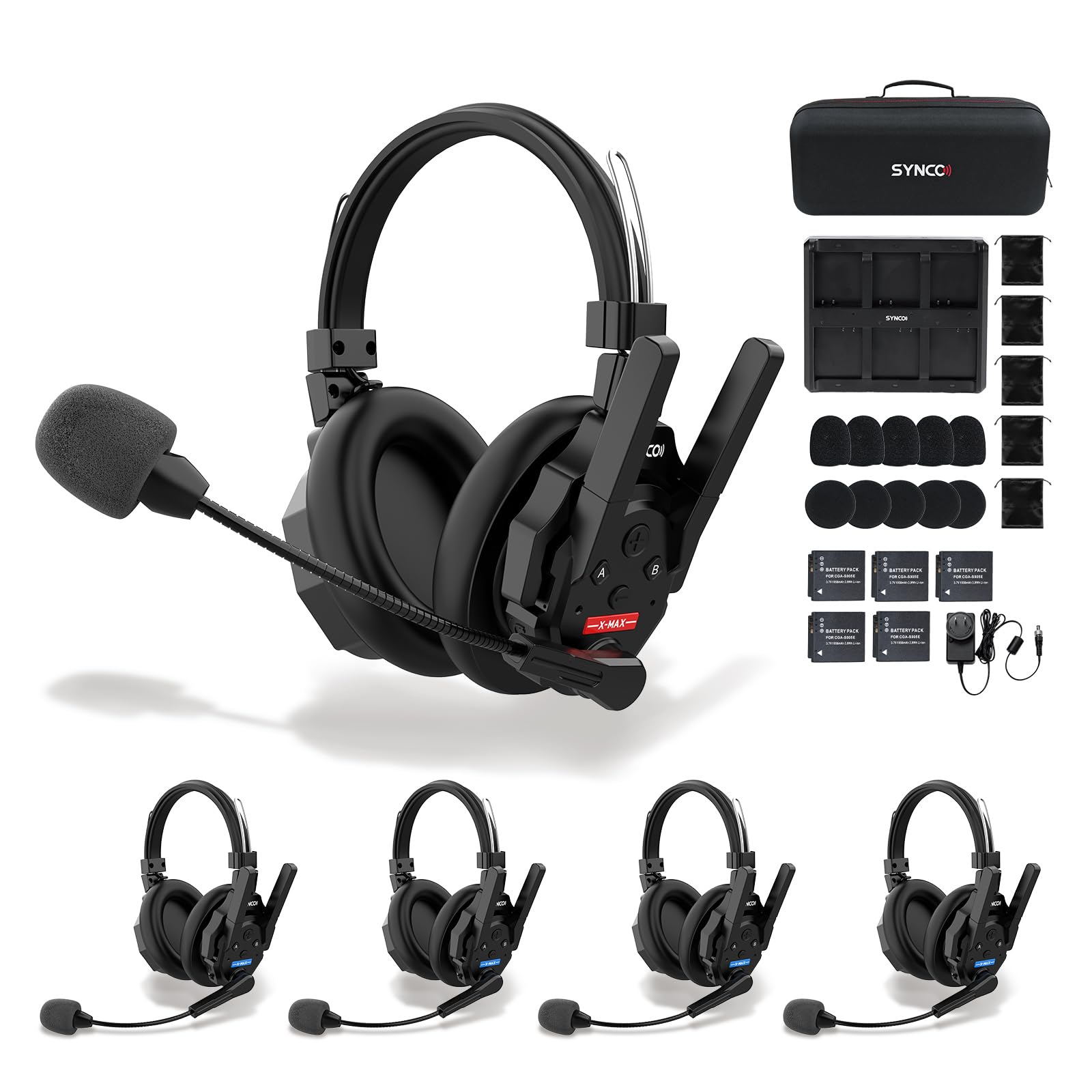 Amazon.com: SYNCO XTALK XMAX5 Intercom Headset, 24H Battery BT